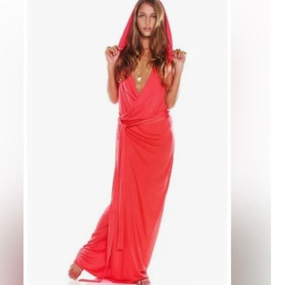 Alexis Miley Plunging Wrap Dress in Black Size Small - Picture 1 of 7